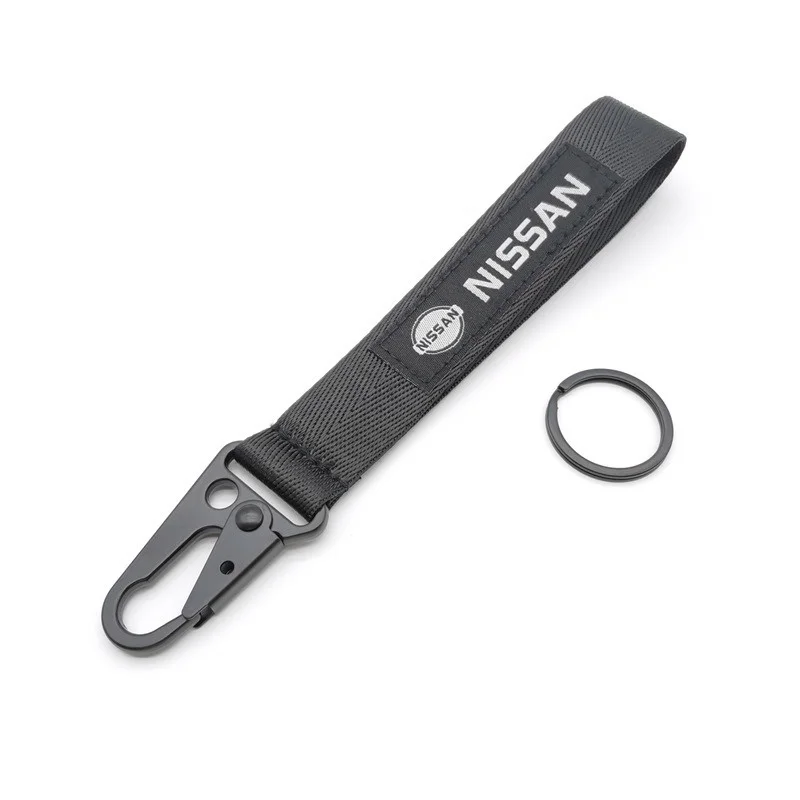 Universal Car Keychain Lanyard Hanging Strap with Metal key Ring For Nissan Qashqai X J10 J11 Trail Tiida Juke Auto Accessories