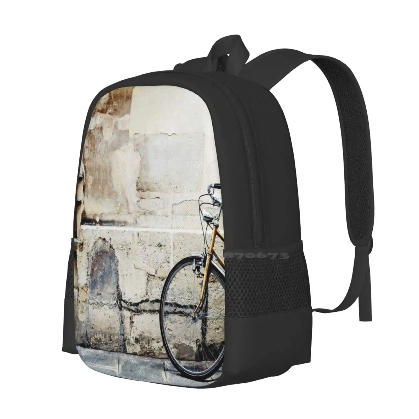 Paris, France Hot Sale Schoolbag Backpack Fashion Bags Paris Street France Bicycle Ile