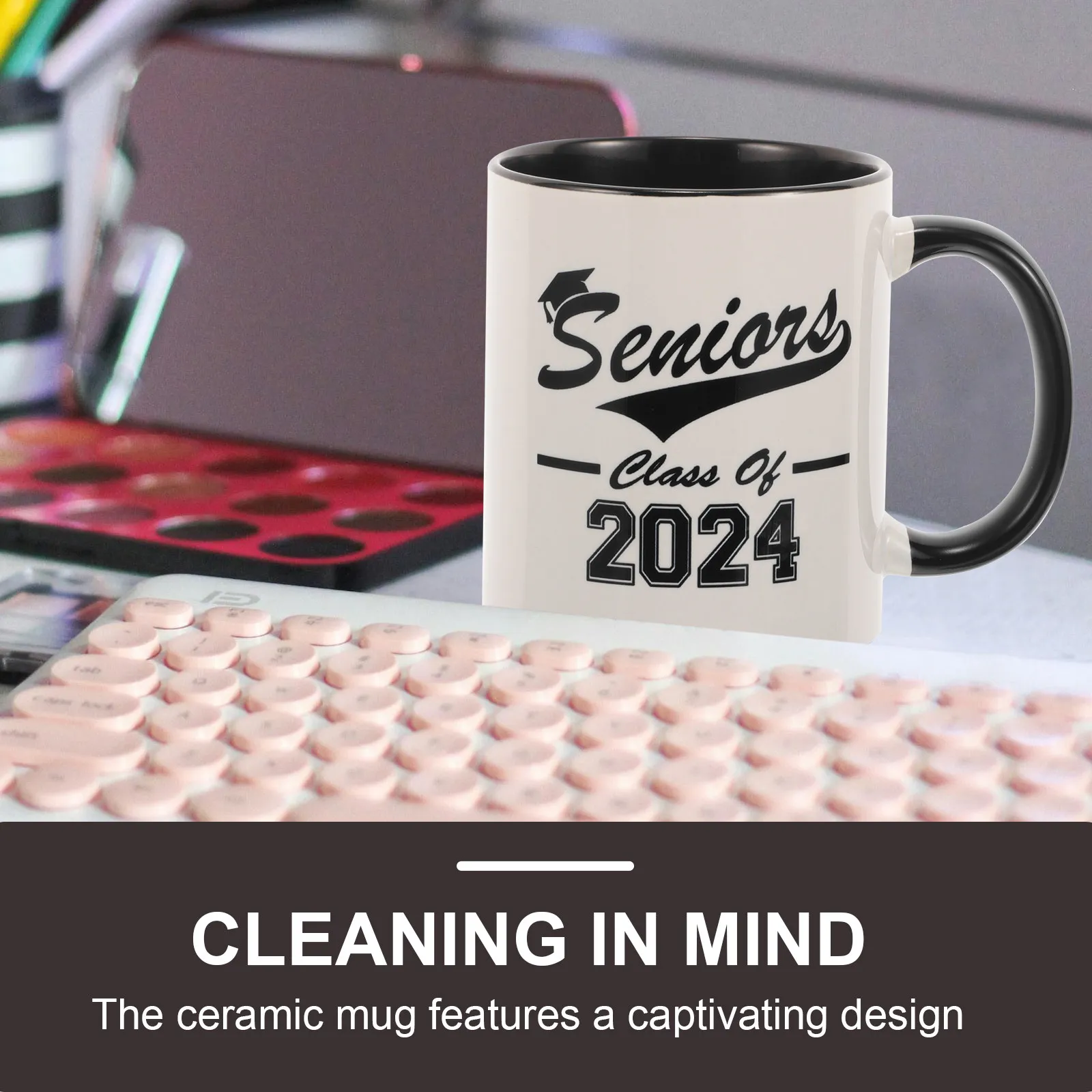 

Ceramic Graduation Mug Class of 2024 Coffee Cup Grad Party Drinking Cup Lightweight Safe Material Smooth Surface Easy Clean