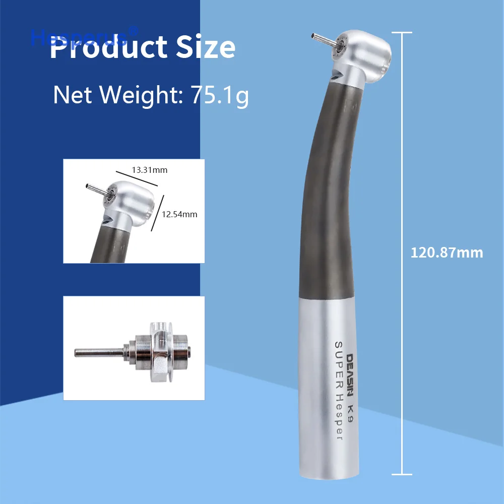 cheaper Titanium Alloy High Speed Turbina Handpiece for k v 2/4/6 Holes LED Fiber optic High Speed Handpiece