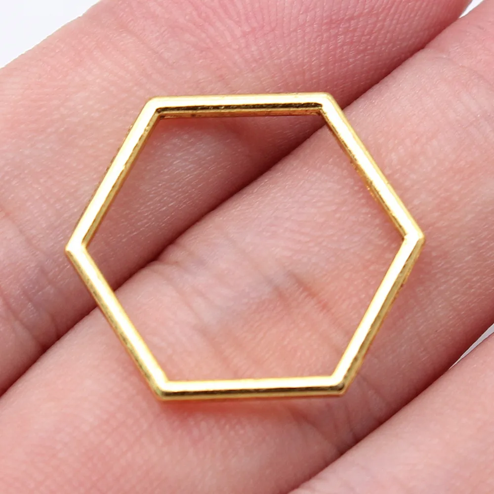 Jewelry Making Hexagonal Honeycomb Charms Handmade Phone Pendant 20pcs