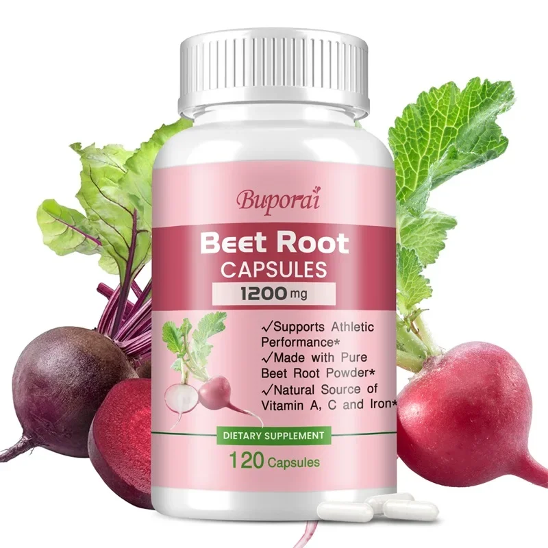 

Beet Root Capsules 1200mg - Supports Blood Pressure, Athletic Performance, Digestive, Immune System - Non-GMO