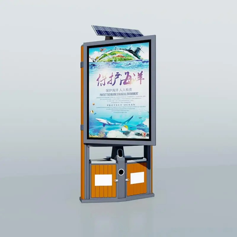 Outdoor double sided lamp post light box,solar lamp post advertising,street light box