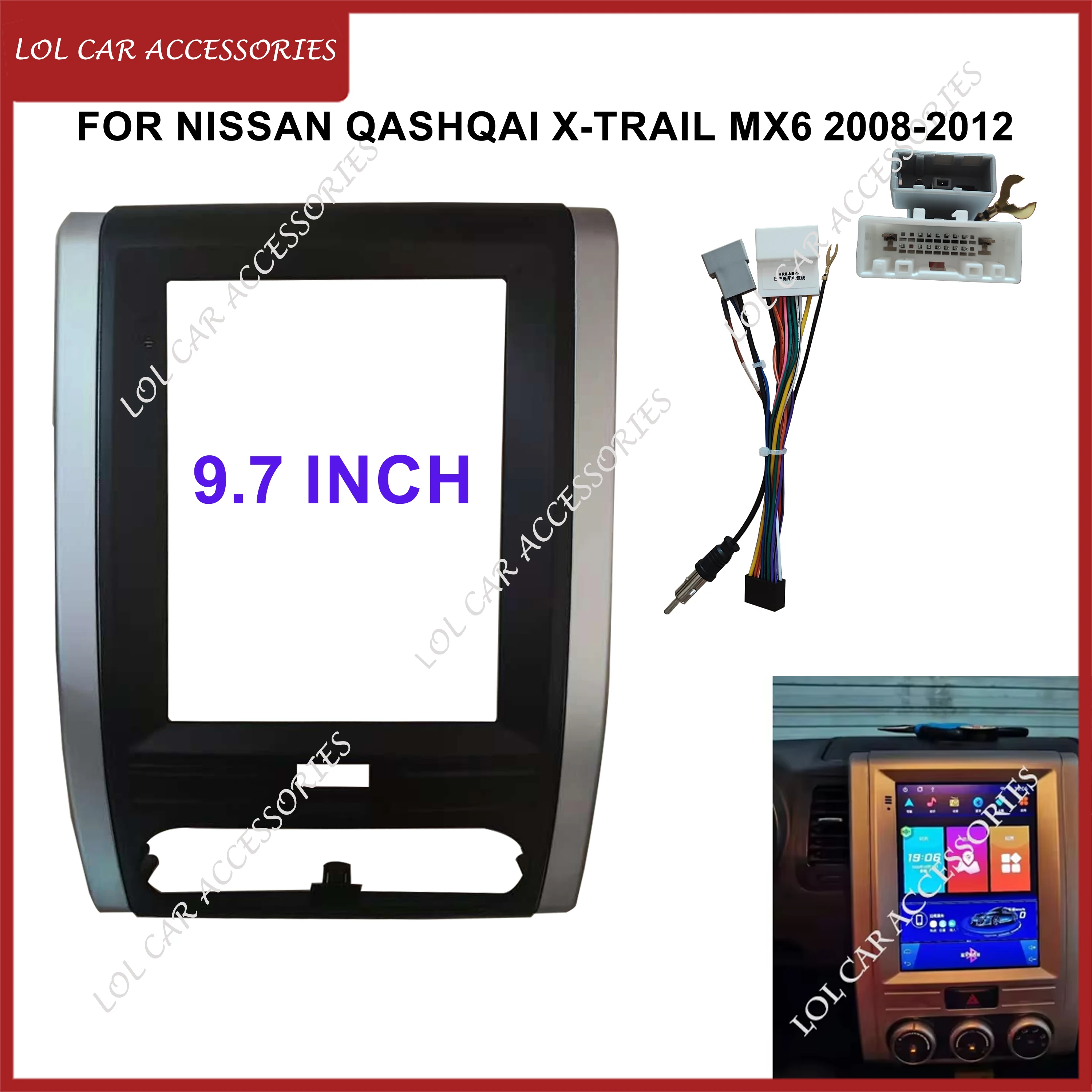 9,7 pulgadas para Nissan QASHQAI x-trail MX6 2008-2012 Radio de coche estéreo GPS MP5 reproductor Android 2 Din unidad principal marco de Panel Fascia