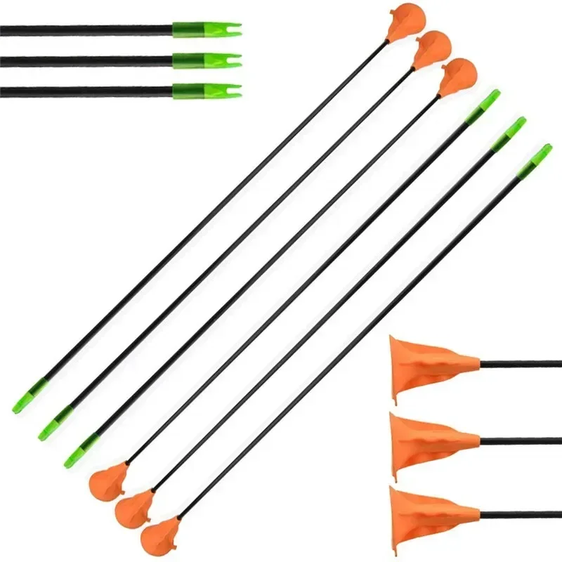 

6/12/24PCS Children Sucker Arrows Fiberglass Suction Cup Kids Bow Game Target Shooting Practice Target Archery Accessories