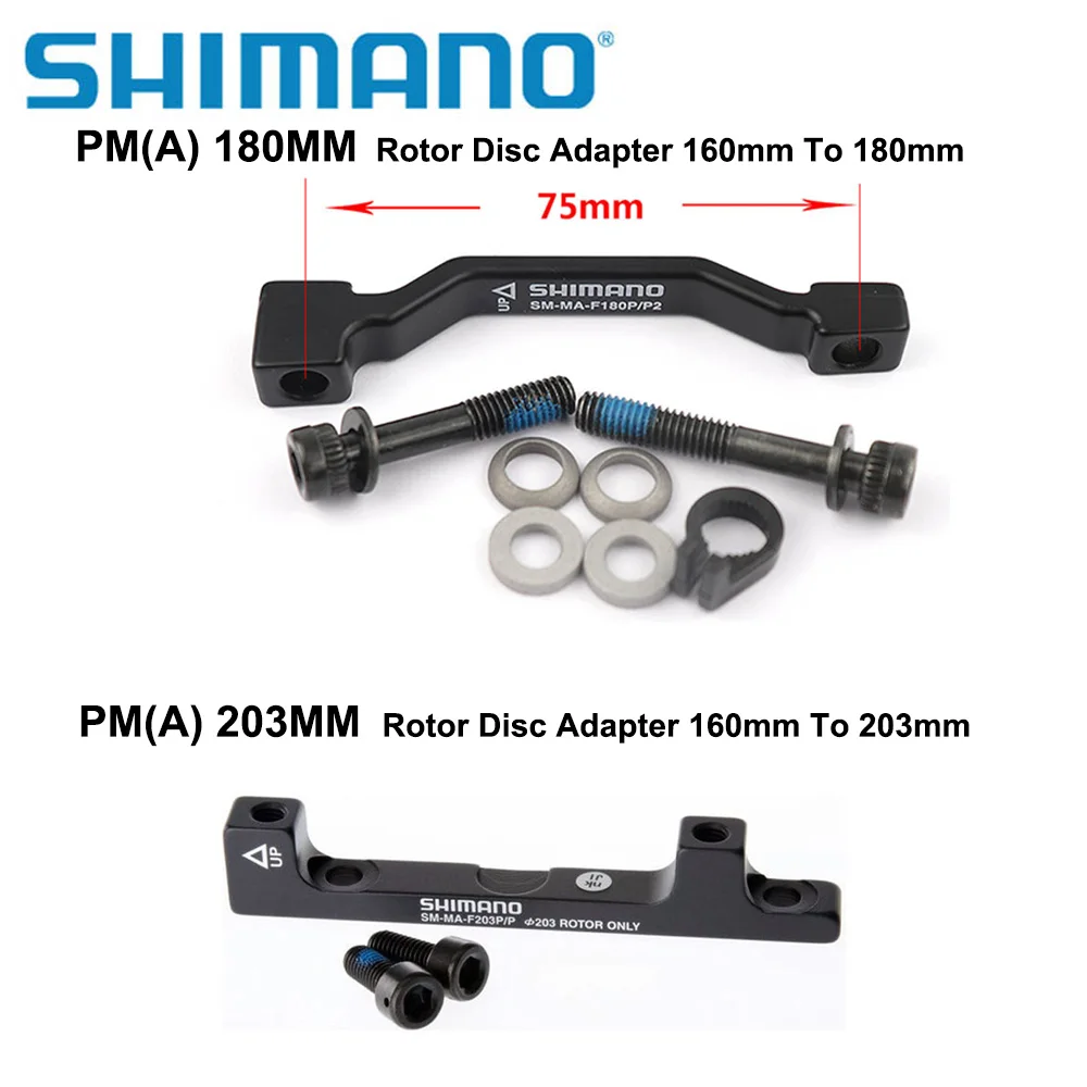 SHIMANO Original Disc Brake Adapter PM A Pillar Disc Brake Bracket For 180mm 203mm Rotor RT86 RT81 RT56 shimano F180P/P2 F203P/P