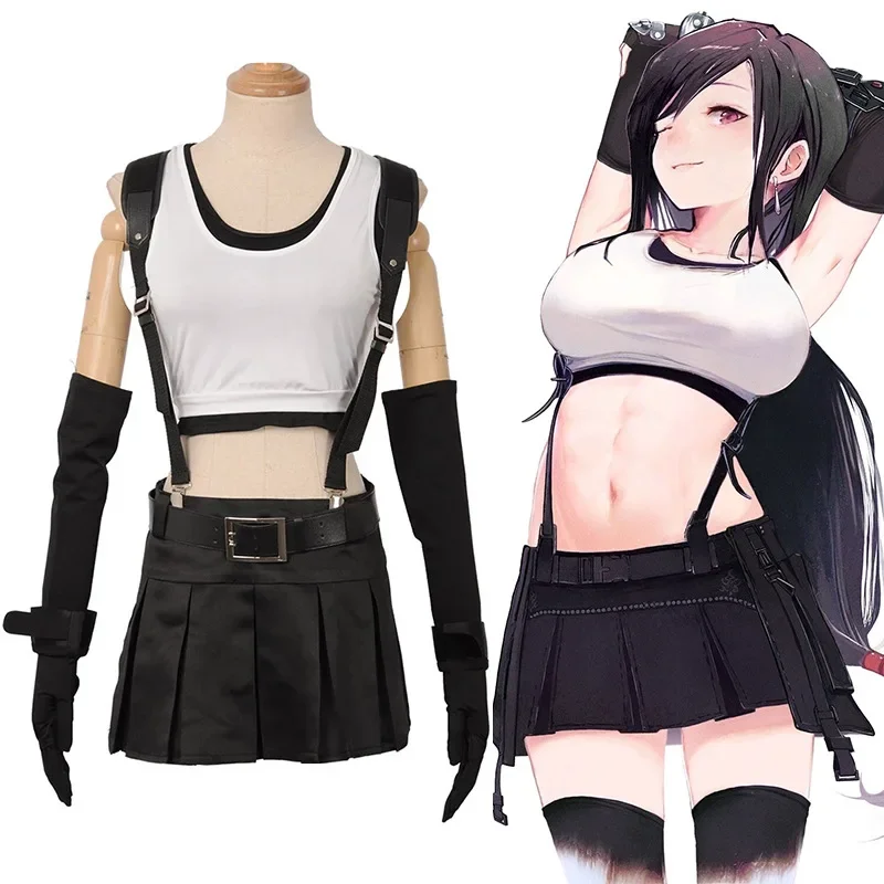 Juego de Anime Final Fantasy7 Cosplay Tifa.Lockhart disfraz de mujer