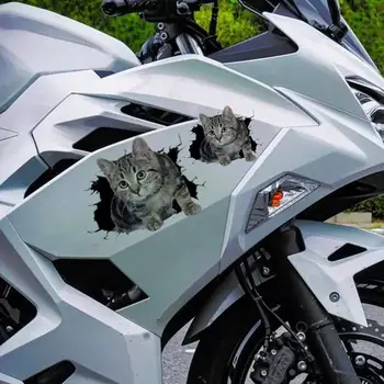 3D立體耐用貓咪圖案汽車貼紙,適用於車窗、保險槓,可愛車身裝飾,防刮耐磨,也適用於摩托車、汽車、筆記型電腦。 8 最佳銷售 車貼,用來遮蓋刮痕 - №2