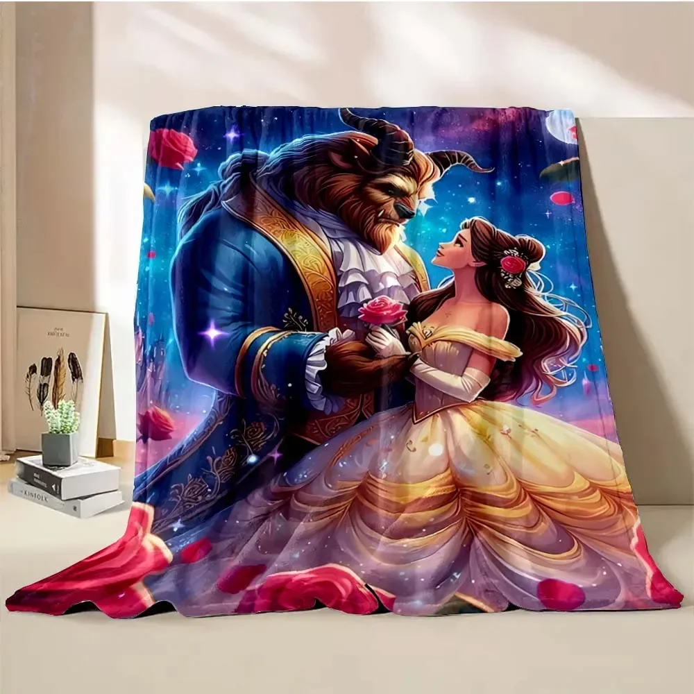 Beauty and The Beast Blanket 4 Season Soft Fluffy Quilt King Size Throw Kid Adult Sofa Bed Break Blanket Cover Travel Throw Gift