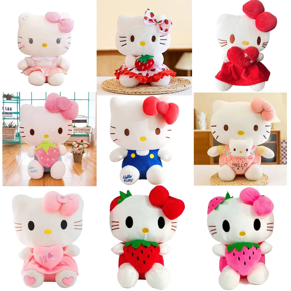 

New Sanrio Cartoon Anime Dress Hello Kitty Plush Doll Big Cute Plush Toy Sleeping Pillow Kawaii Soft Toy Birthday Gifts!!