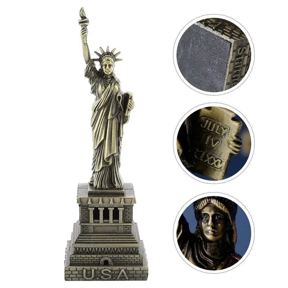 

Metal Statue of Liberty Decorative Statue Desktop Ornament Home Office Decor Classic Table Adornment Gift Choice