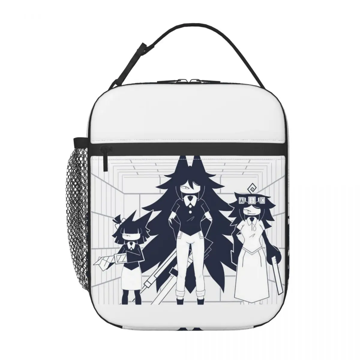 FPE Miss Circle Doodle Cartoon Game Insulated Lunch Bag for Women Children Leakproof Food Boxes Thermal Lunch Box Tote