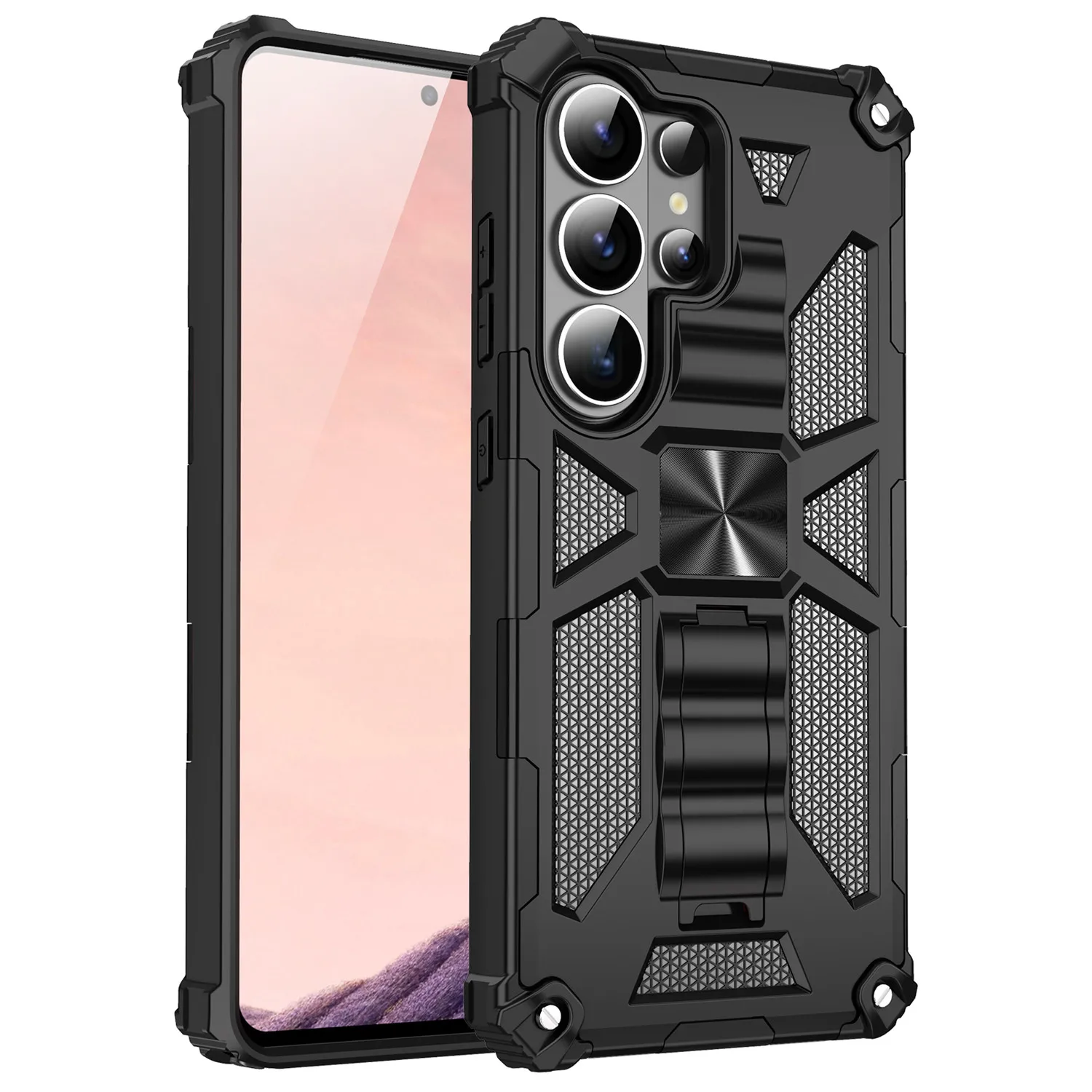 Tarnmuster Anti-Schock-Hülle für Samsung Galaxy S26 Ultra S25 FE S24 A56 A16 A17 A37 A57 Militärische Rüstung mit Integriertem Ständer – Detail 15