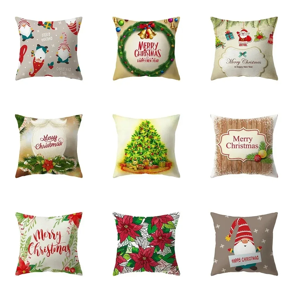 

Christmas Themed Pillowcases Car Accessories Office Santa Claus Living Room Sofa Home Pillowcases