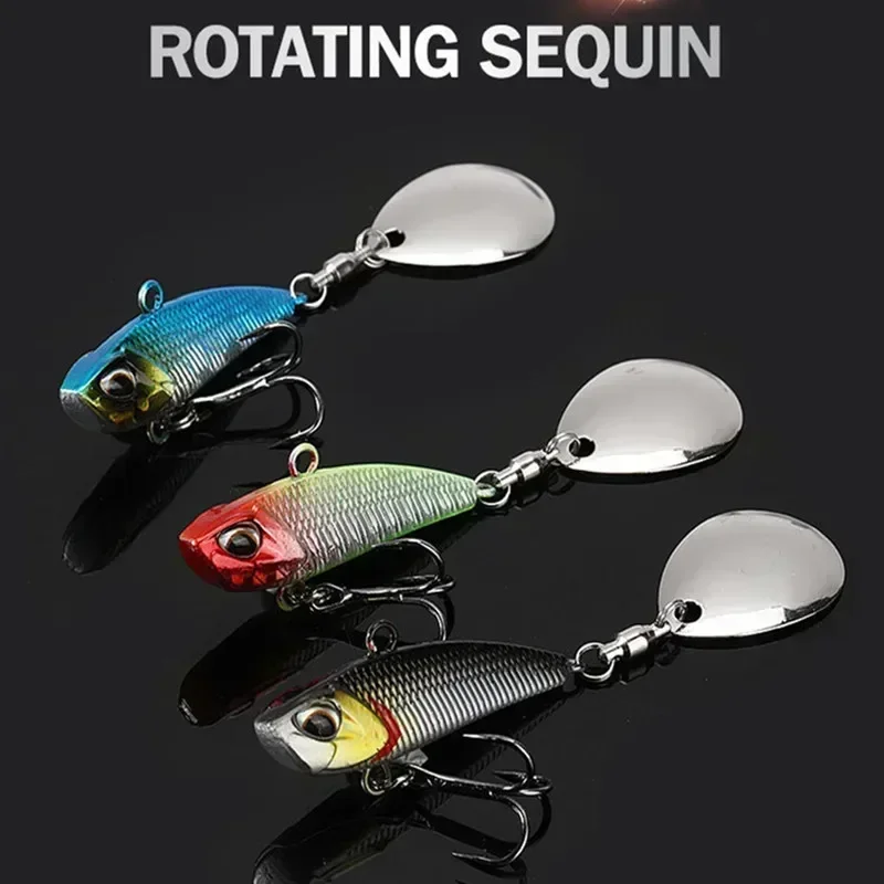 Metal VIB Spinner Bait Japan Original Wobbler Trolling Bait  Fishing Lure Rotating Tail Vibration Sequins Predator for Pike Bass