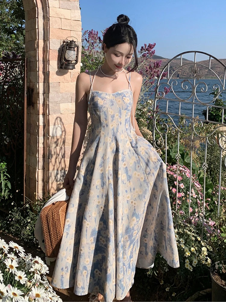 ฤดูร้อนชุดราตรียาวเสื้อผ้าผู้หญิงสวยหวานพิมพ์ Boho เซ็กซี่ Slim Midi Party Prom วันหยุด Robe Femme Mujer Vestido