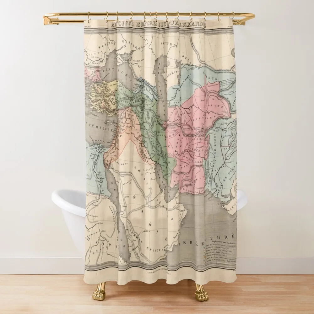 

Vintage Alexander The Great Empire Map (1838) Shower Curtain Anime Shower Shower Set Funny Curtain