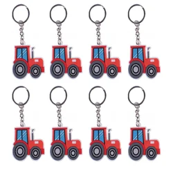8pcs Tractor Themed Birthday Party Supplies Favors Farm Keychains for Kids Birthday Decorations Treat Goodie Bag Fillers Reward