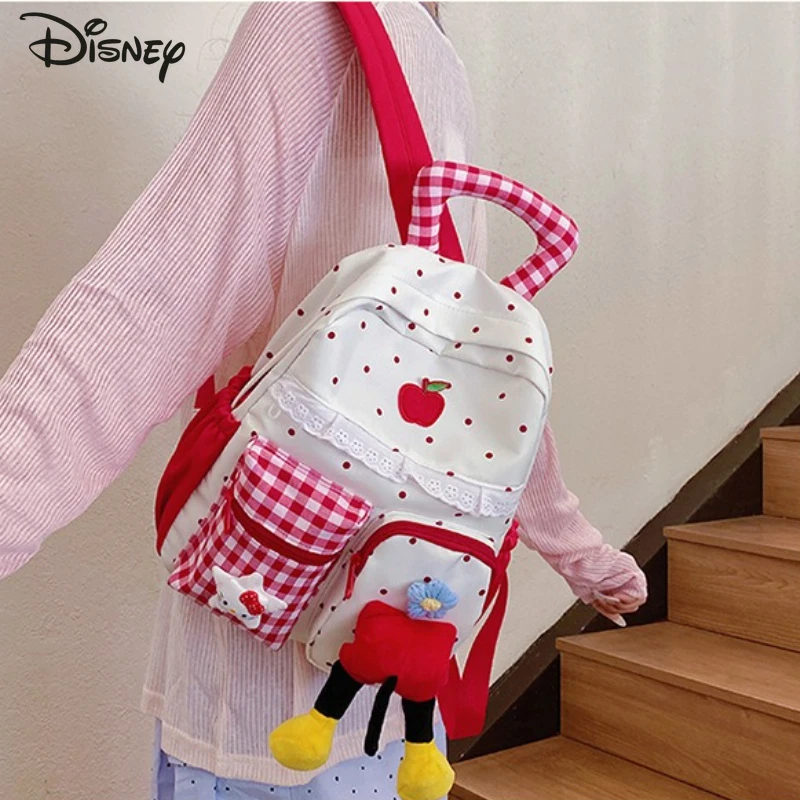 Disney Mickey New Student Backpack Fashion High Quality Women's Backpack Cartoon Large Capacity Women's Travel Backpack