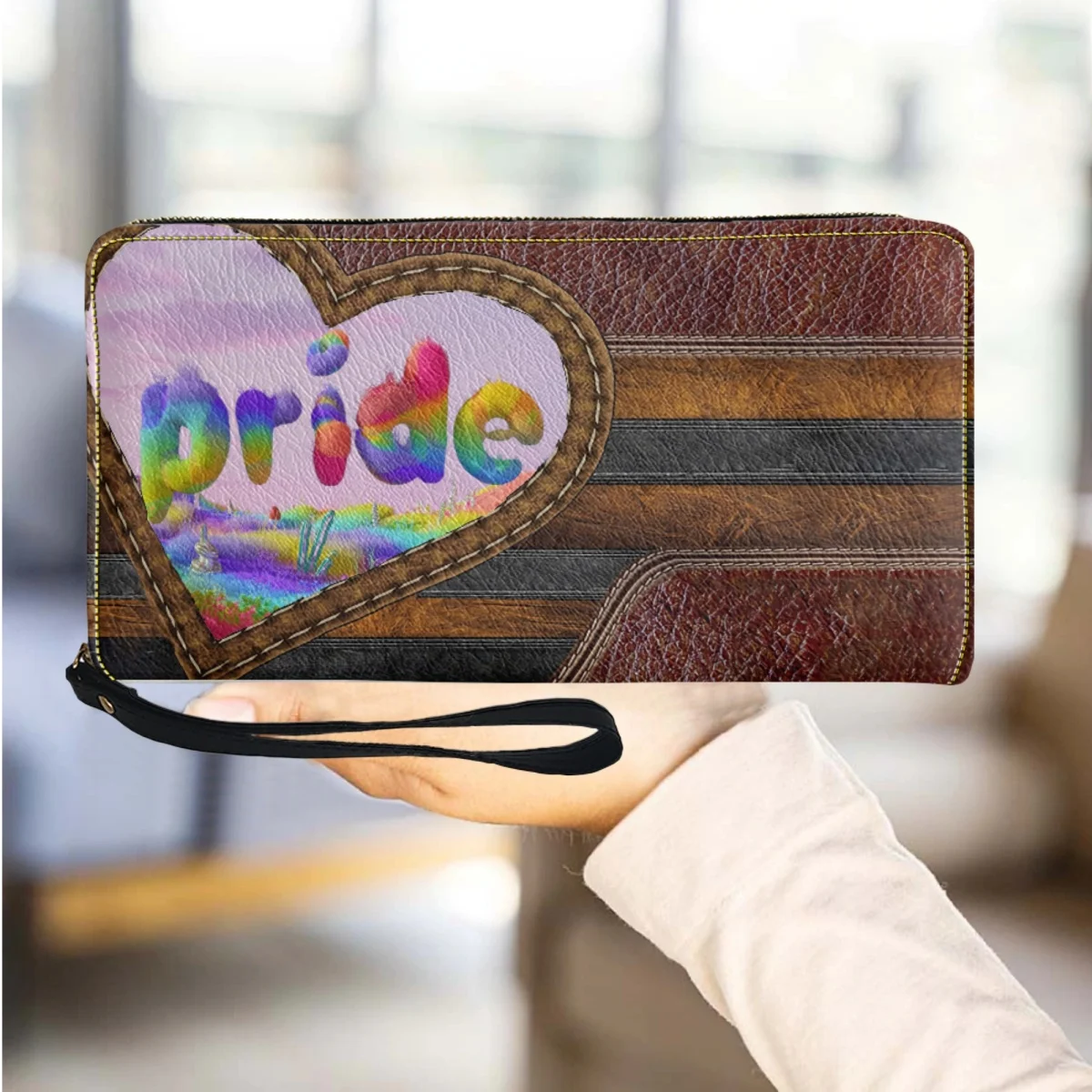 

Pride LGBT Design Ladies PU Leather Large Capacity Wallets Female Purse Lady Purses Phone Pocket Card Holder With String 2024