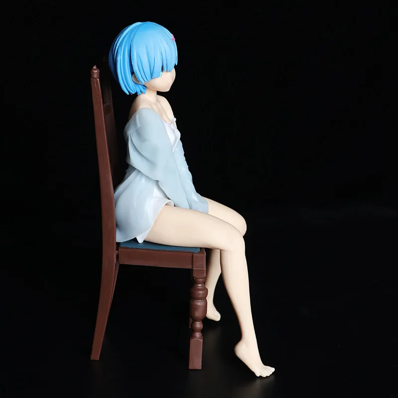 17cm Anime Re Life In A Different World From Zero Rem Sit On Chairs Action Figures Collection Pvc Model Kids Toy Christmas Gift