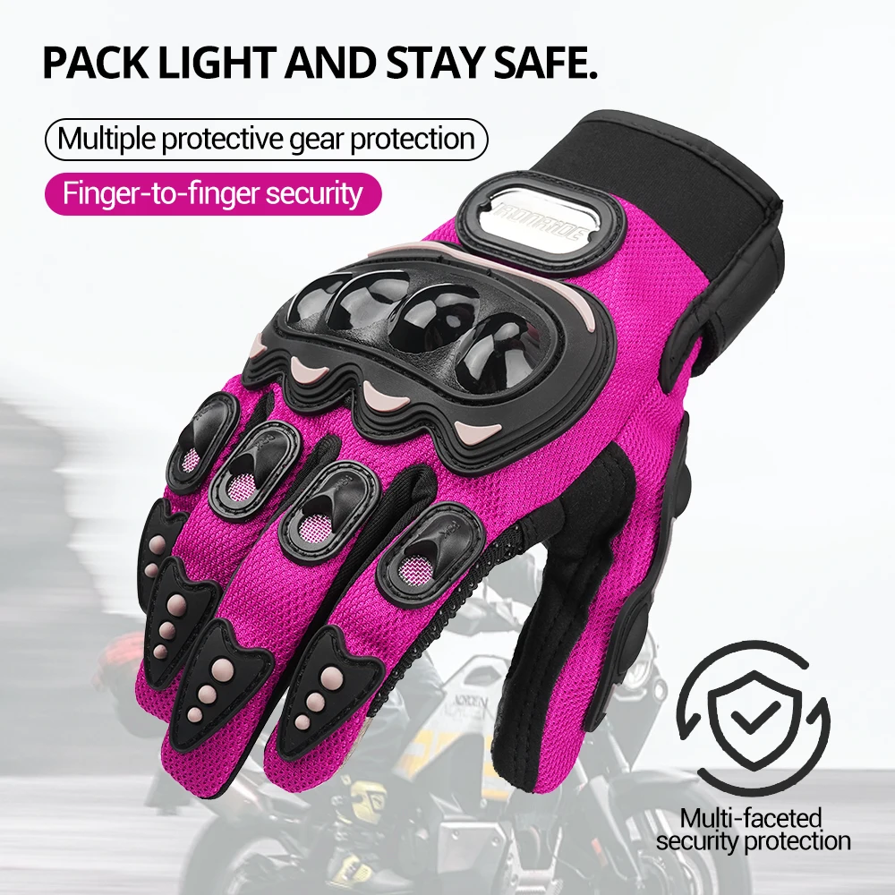 

Летние мотоциклетные перчатки для мужчин и женщин, перчатки для гонок по бездорожью, дышащие и нескользящие перчатки с сенсорным экраном, перчатки с полными пальцами