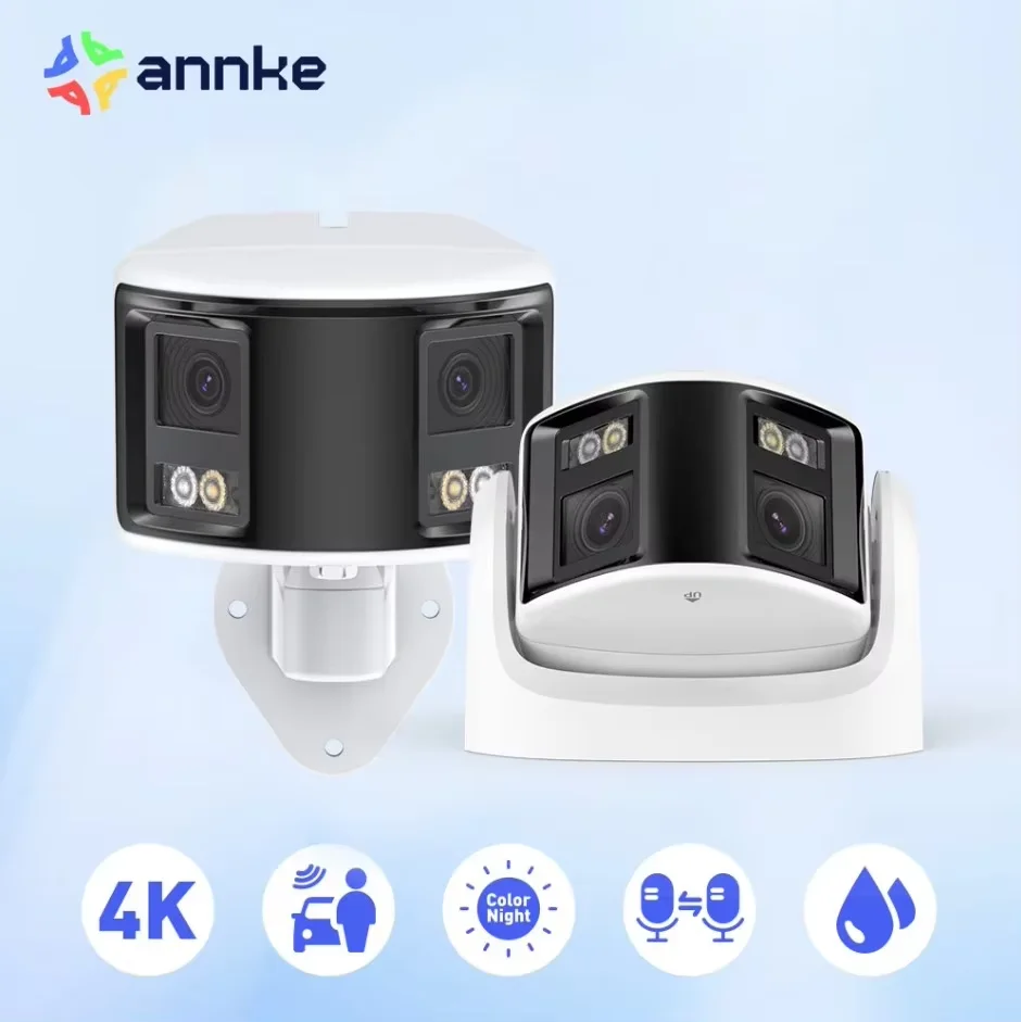 ANNKE-Caméra de vidéosurveillance pour maison intelligente, objectif pour touristes, vue large, vidéo extérieure, 4K AI, poignées humaines, ECT, 180 °, 8MP