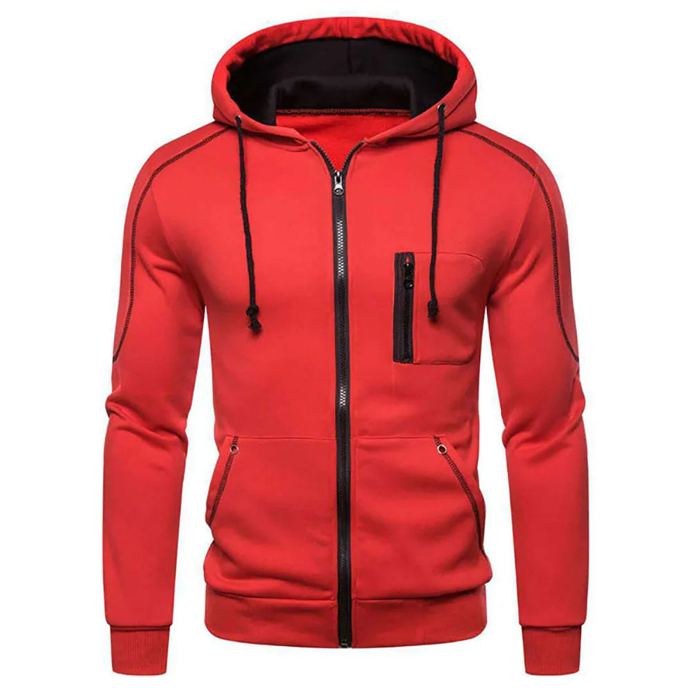Mens Hooded Coats Casual Zip Hoodie Sweatshirt Jackets Athlete Running Hiking Sportswear Fleece Hoodie Jacket
