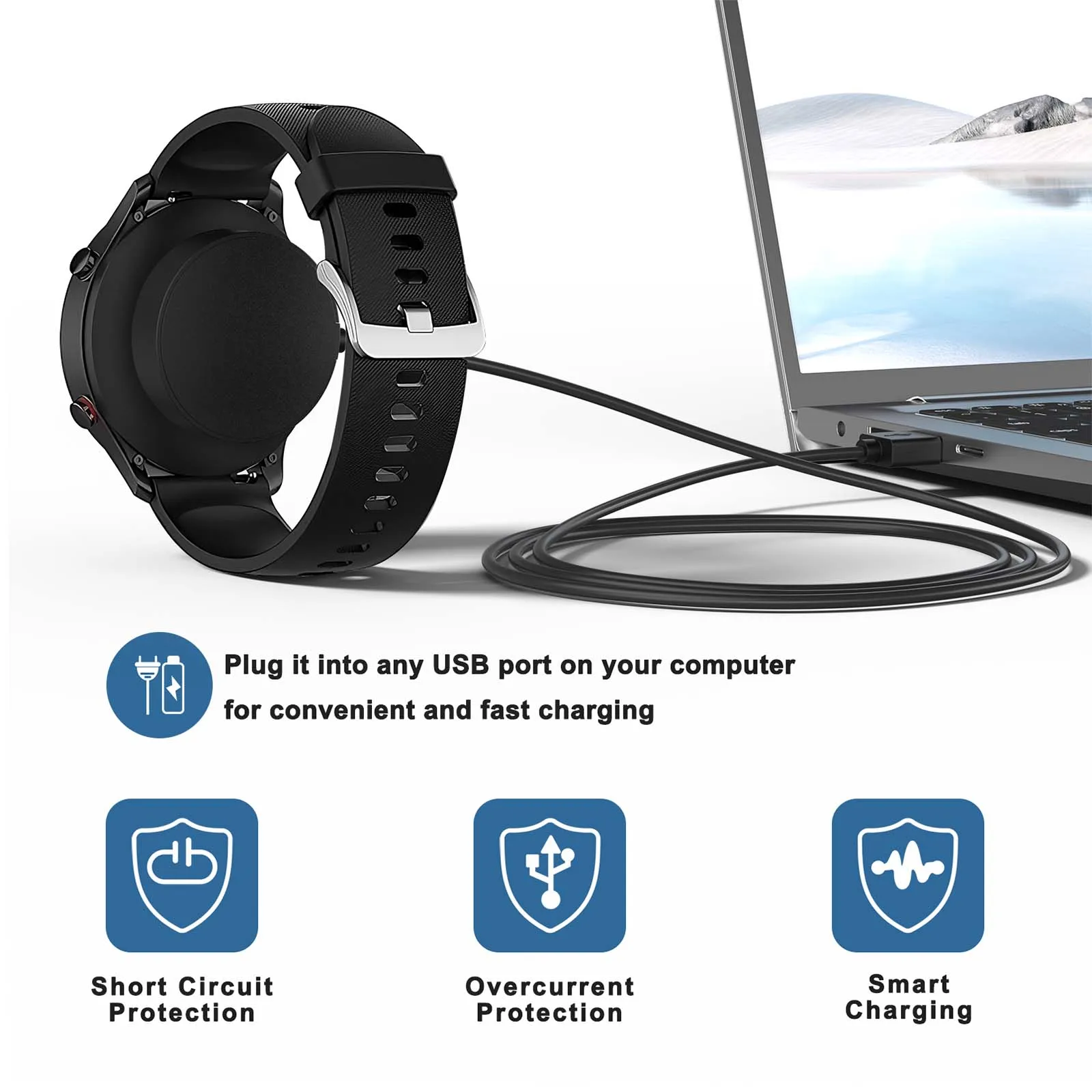 Picture 3: Replacement Charger Compatible with Xiaomi Color Sport/Color 2/S1 Active USB Smartwatch Charger Xiaomi Charging Dock