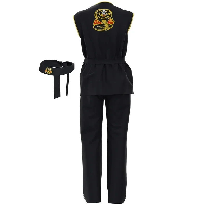 2026 Karate kid Cobra Kai Unim Cosplay Costume Tory Nichols Robby Keene Suit Top Headband Pants Halloween Party Adult BG4K1 view 4