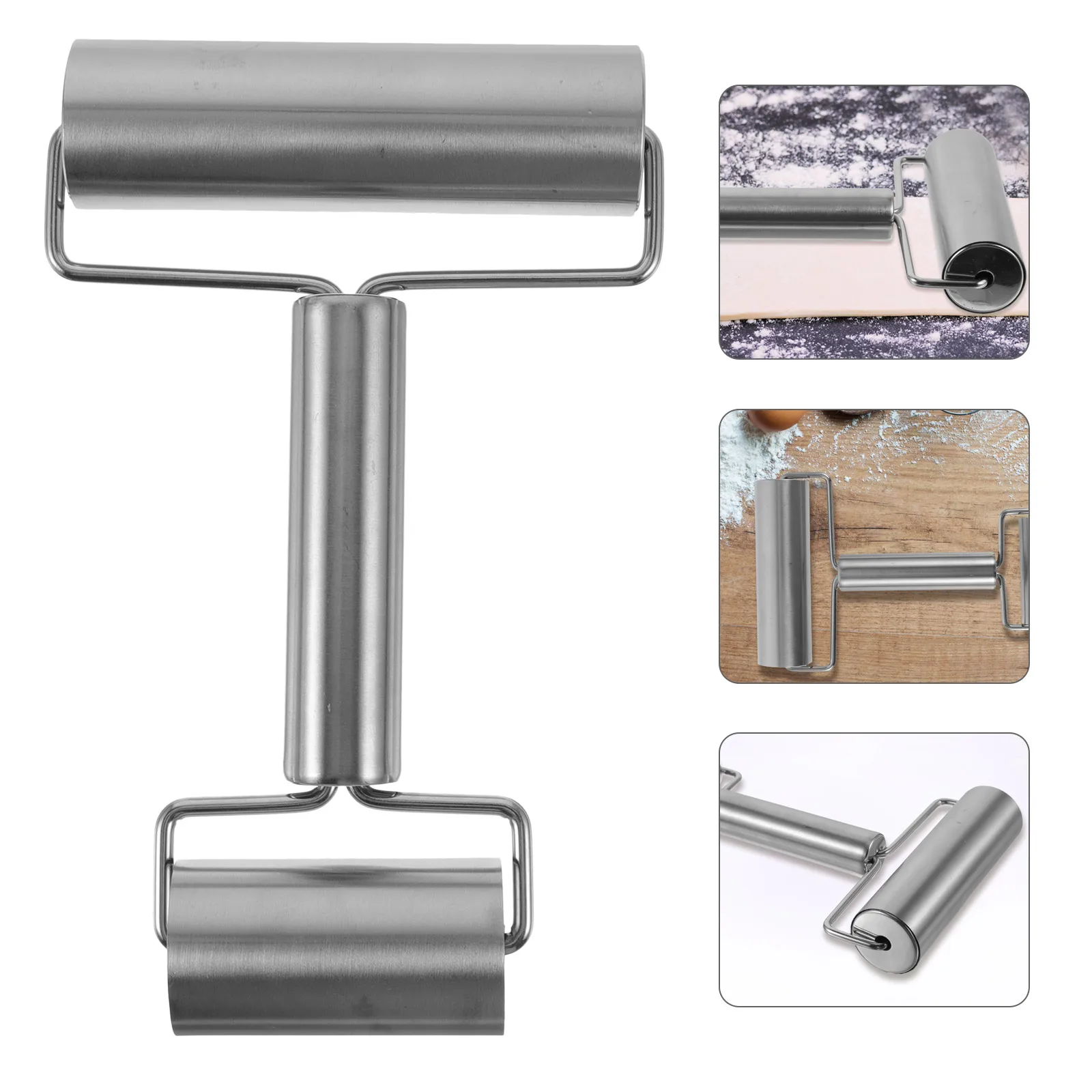 

Stainless Steel Rolling Pin Small for Dumplings Pastry Roller Baking Dough Pins Rod Pasta Pizza Kitchen Rollers