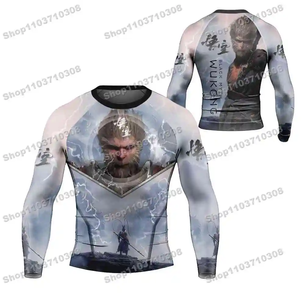 m76th Various mythical heroes Long Sleeve Jersey Beach Shirts Swimwear Diving Gym Shorts MMA BJJ Men Jiu Jitsu Fitness Sets