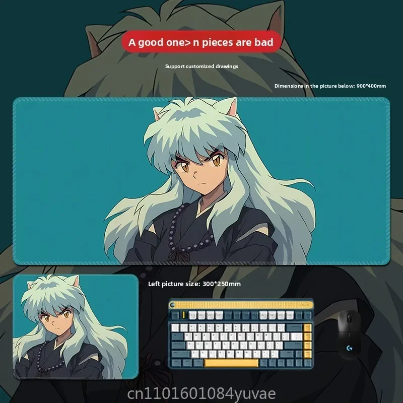 

2025Inuyasha Mouse Pad Leather Japanese Animation Oversized Computer Desk Book Table High Value Mouse Pad Keyboard Pad