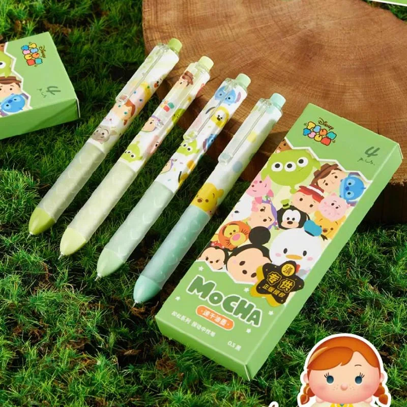 16pcs/lot Disney Stitch Press Gel Pen Cute Mouse Bear 0.5mm Black Ink Signature Pens Promotional Gift Office School Supplies