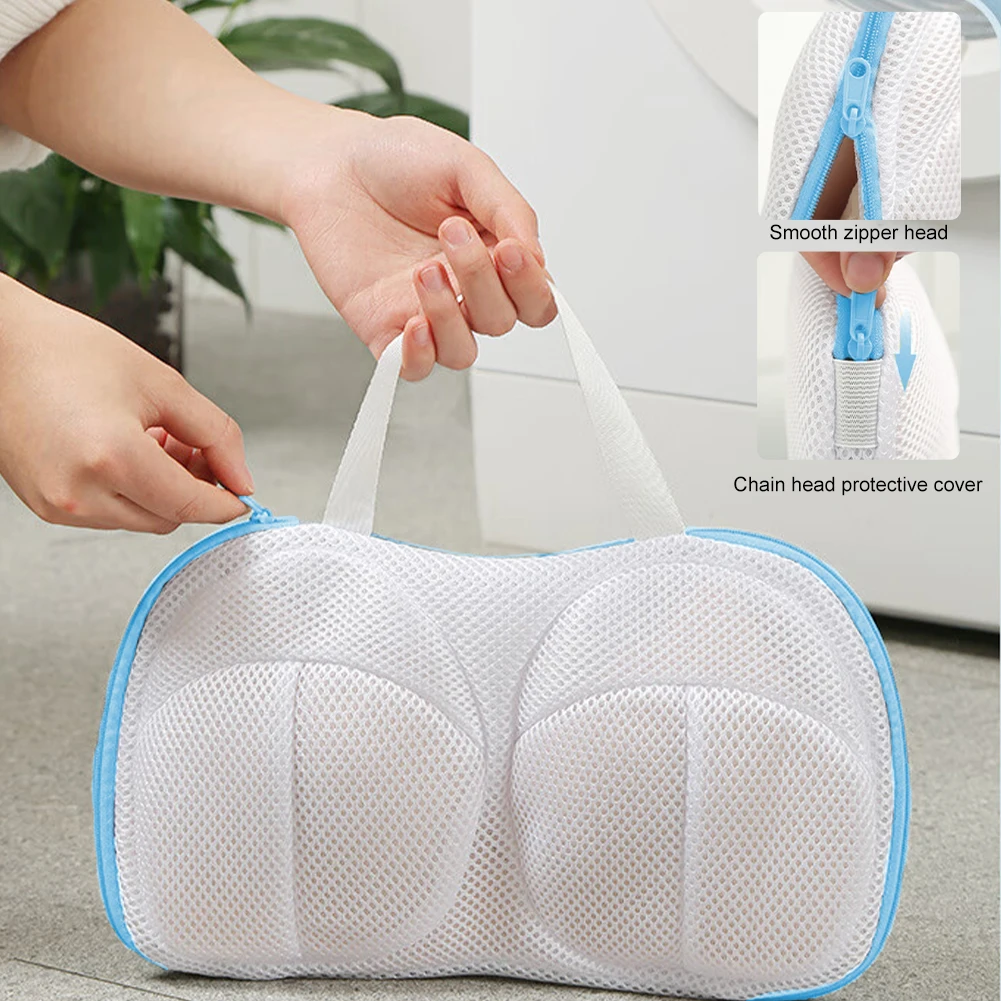 3pcs Zipper Closure Delicates Bra Wash Bag Anti Deformation With Handle Intimates For Laundry Travel Washing Machine Home