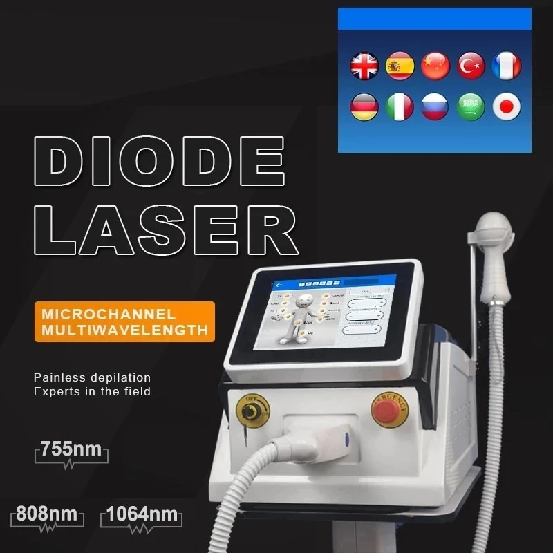 Diode Laser Hair Removal Machine 3 Wavelength 755nm 808nm 1064nm 3500W Painless Permanent Hair Removal CE