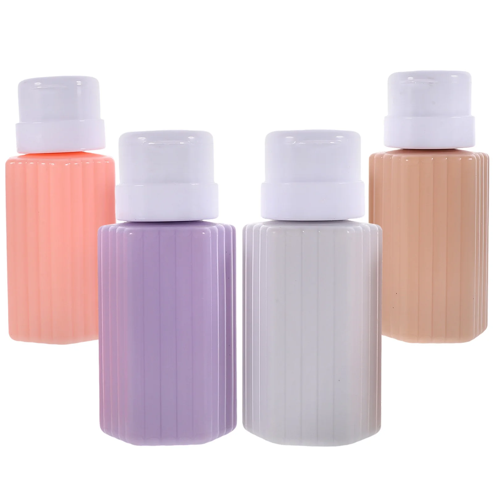 4 قطعة زجاجة مضخة الضغط القابلة لإعادة الملء مزيل طلاء الأظافر موزع تخزين السائل السفر مزيل ماكياج الحاويات مانعة للتسرب #1