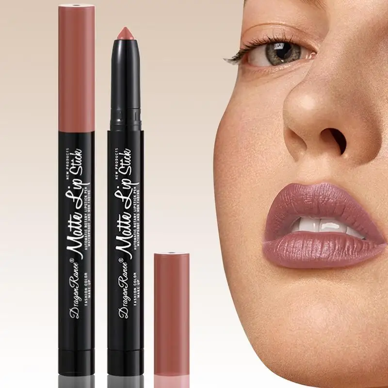 4 Màu Mờ Chống Nước Velvet Nude Son Môi Bút Chì Màu Trang Điểm Lâu Dài Matte Bút Chì