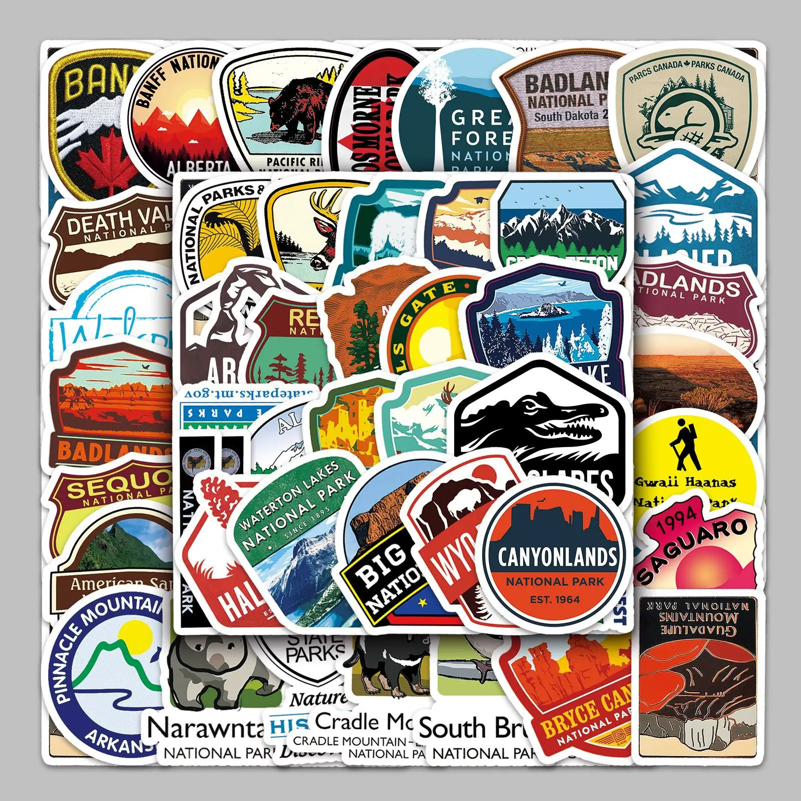 

50pcs National Park Icon Series Graffiti Stickers Suitable for Helmet Desktop Wall Decoration DIY Sticker Pack Wholesale