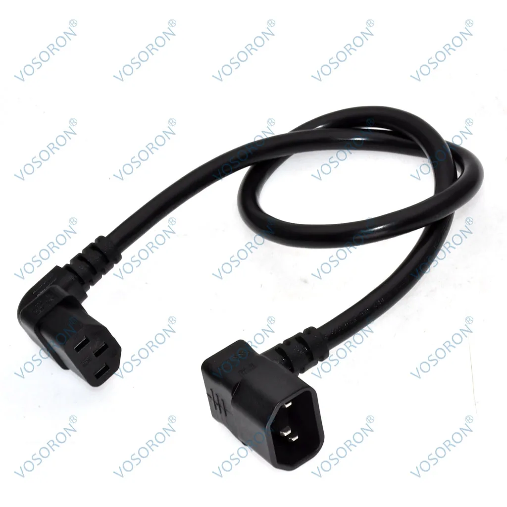 Down Angle IEC 320 C14 to UP Angle C13 Power Cable, 90 Degree C14 Male to C13 Female PDU Power Supply Extension Cord