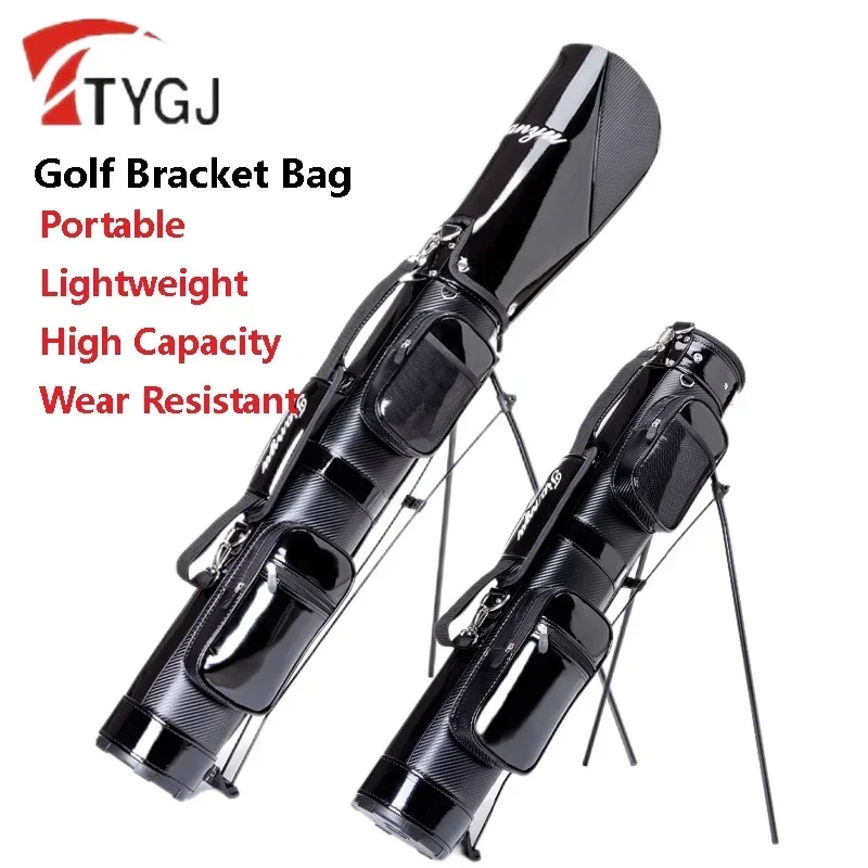 TTYGJ-PU Couro Golf Bracket Bag, impermeável leve Golf Rack Bag, alta capacidade portátil Gun Package, segure 8 a 9 clubes