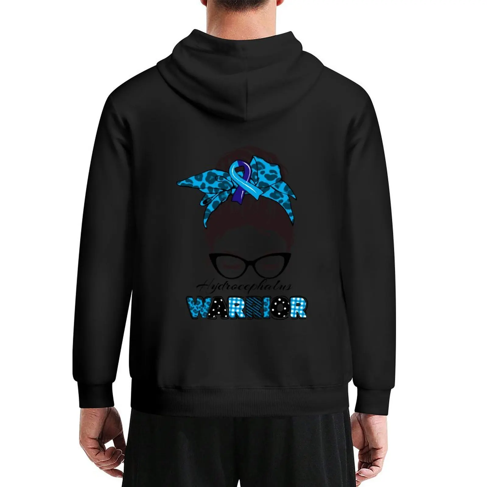 

Hydrocephalus warrior messy bun girl- hydrocephalus Awareness Hoodie mens designer clothes men's winter sweater new hooded tee