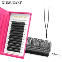 Extensiones de pestañas XIUSUZAKI U-YY, negro mate, puntas dobles naturales, extensiones de pestañas 2D U YY, pestañas suaves prefabricadas con volumen