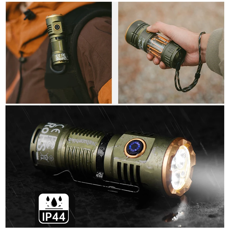 Naturehike High Strong Power Led Flashlights Waterproof Emergency Spotlights Built-in Battery USB Rechargeable Camping Torch