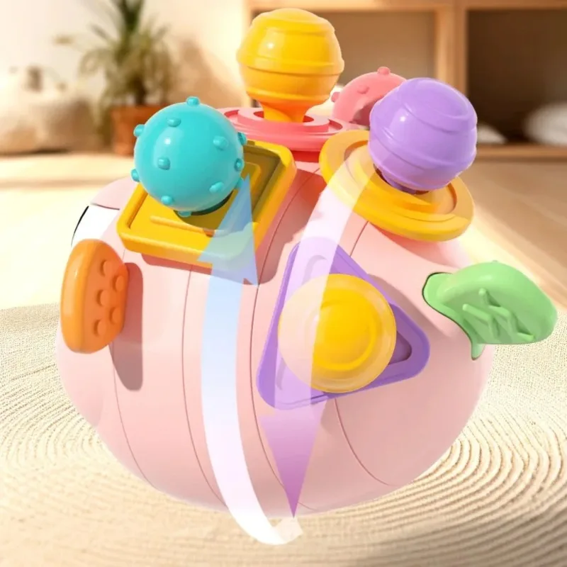 Sensorisches Spielzeug für Babys, lebensmittelechtes Silikon, Zähneknirschen, Greifbälle, sensorisches Trommelspielzeug, Puzzle- und Früherziehungsspielzeug für Kinder