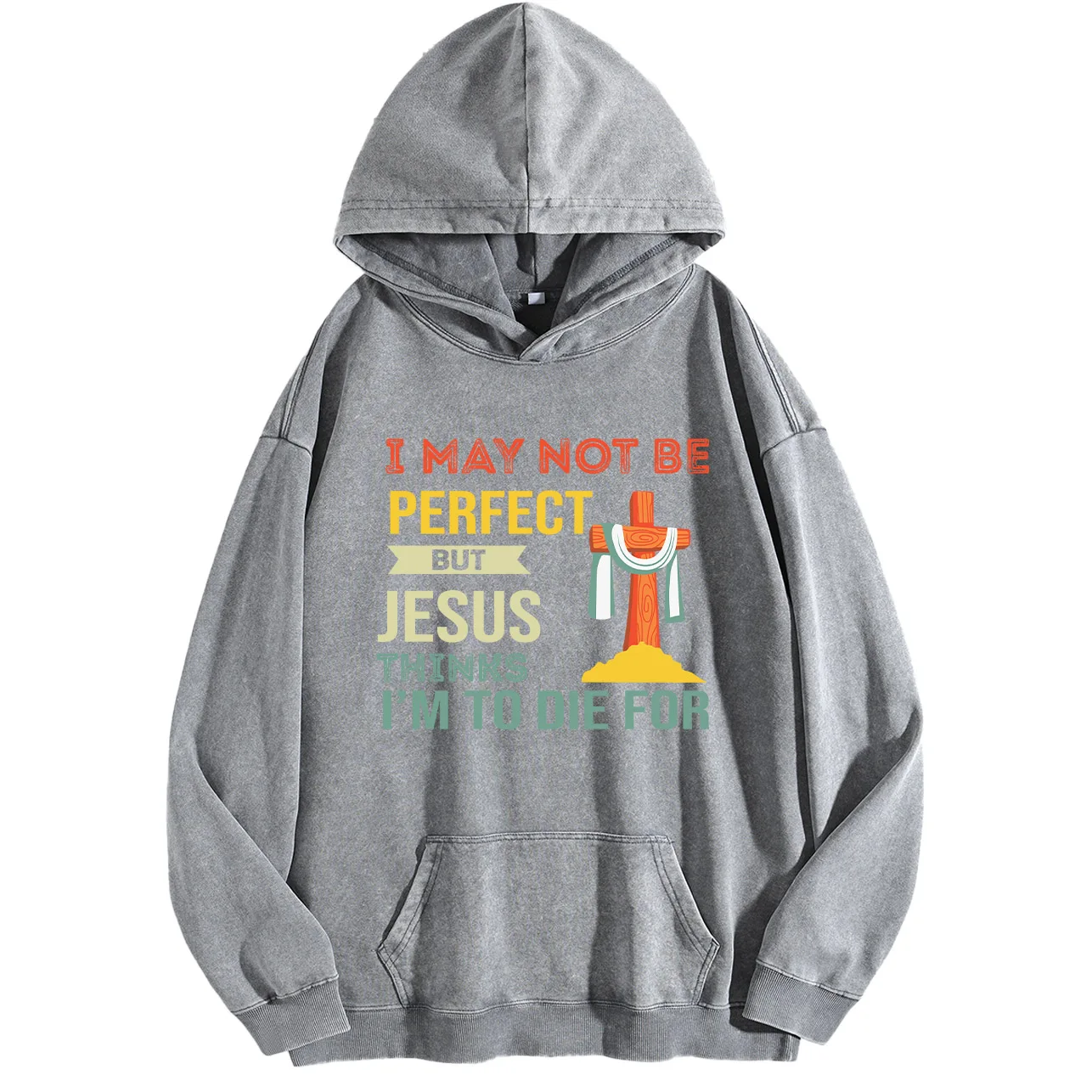 يسوع يعتقد أنني أن أوت للرجال بغطاء للرأس برسومات مغسولة عتيقة، بلوفر ريترو متعثر، سويت شيرت كاجوال ملابس الشارع #2