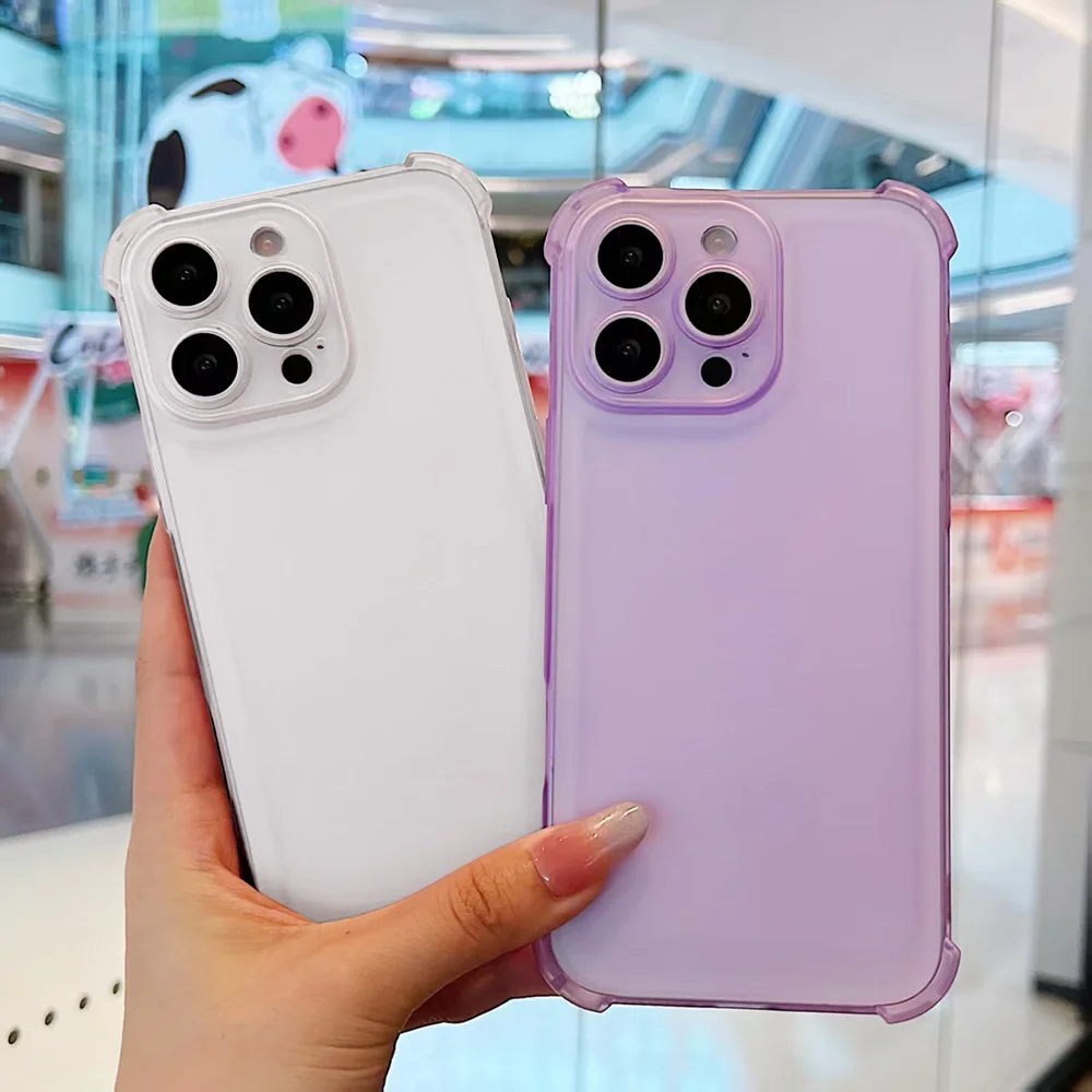 Stoßfeste TPU-Handyhülle für iPhone 17 Pro Max 16, 15, 11, 13, 14, 12, 11, Luftmatte, durchscheinende Silikonhülle