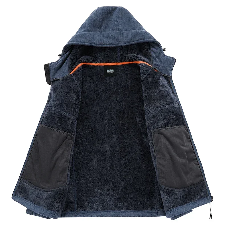 Jaqueta térmica Softshell Fleece Hooded para homens, Jaqueta Bomber Caminhada, Casacos Esportivos ao Ar Livre, Vestuário para Camping de Montanha