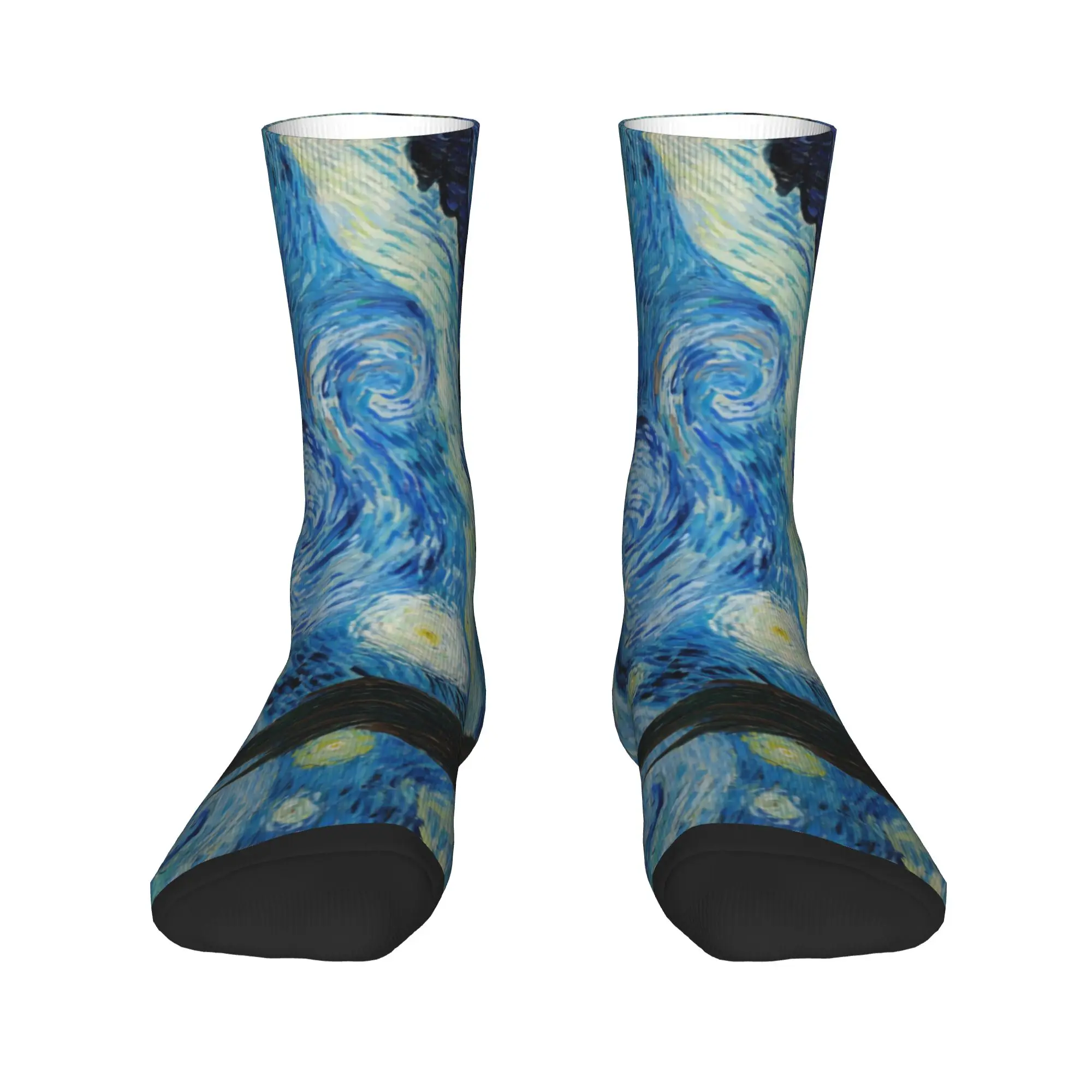 Medias bonitas para mujer, calcetines de noche estrellada de Vincent Van Gogh para hombre, calcetines elásticos con pintura al óleo de otoño, calcetines gráficos artísticos