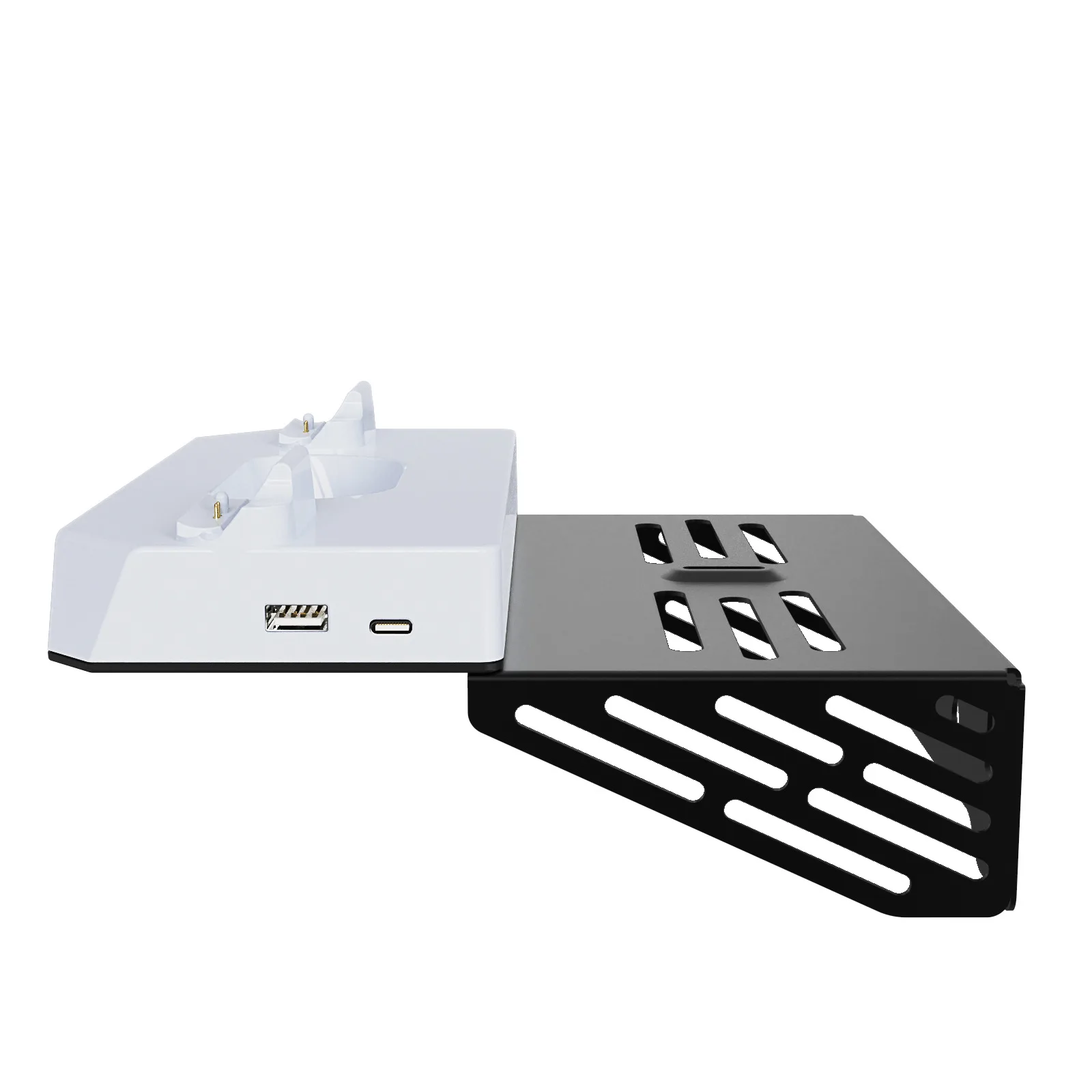 PS5 Slim Wall Mount Stand with Controller Charger Dock Headphone Hanger RGB Light for PlayStation 5 Console view 3